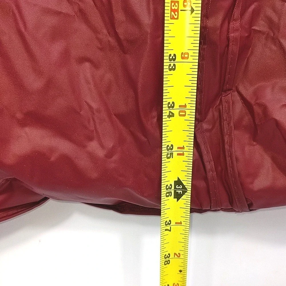 VTG 90s Filene's Red Garment Bag Suit Cover Zippered Travel Storage 36 Inch Logo
